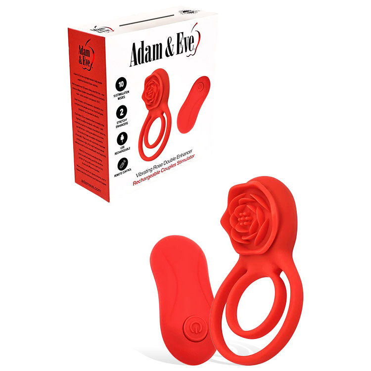 Adam & Eve Cock Ring – Rechargeable, Body-Safe Silicone – Red