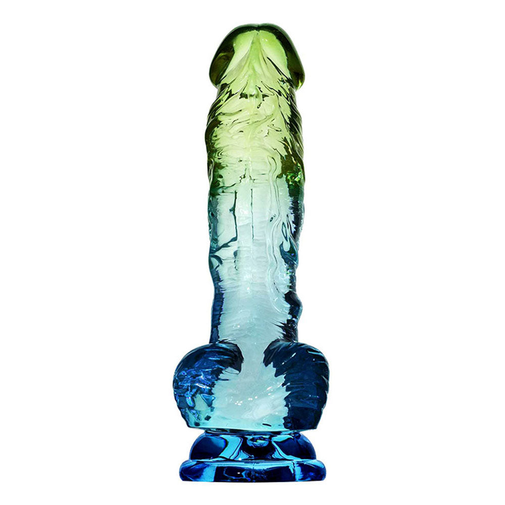 Adam & Eve Dongs – Realistic Design – Body-Safe Silicone – Blue/Green – 21.5 cm