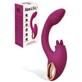 Adam & Eve ROSE GOLD CLIT TICKLER - USB Rechargeable Red Rabbit Vibrator (22 cm, Body-Safe Silicone)