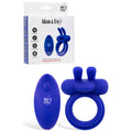 Adam & Eve Rechargeable Rockin Rabbit 2.0 - Bluetooth Vibrating Cock Ring in Blue (20 cm, Body-Safe Silicone)