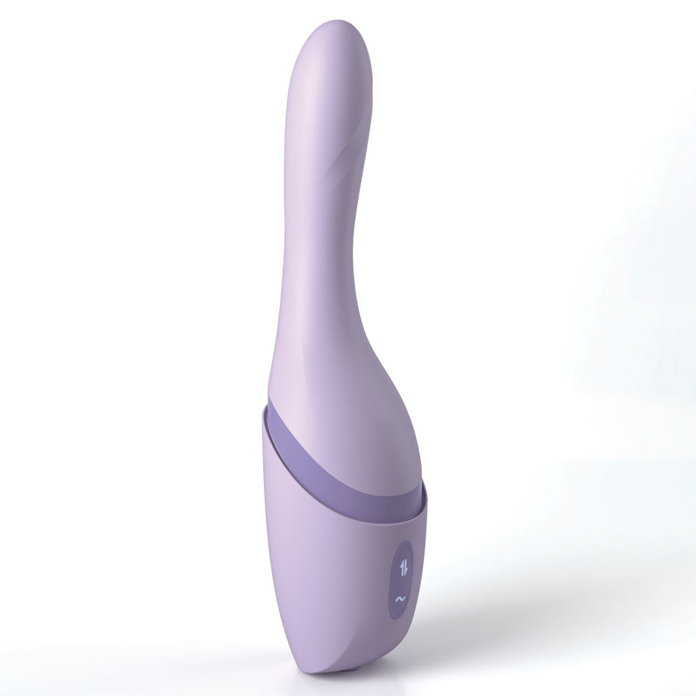 JimmyJane Hello Bang - USB Rechargeable Thrusting & Warming Vibrator in Purple (27 cm, Body-Safe Silicone)