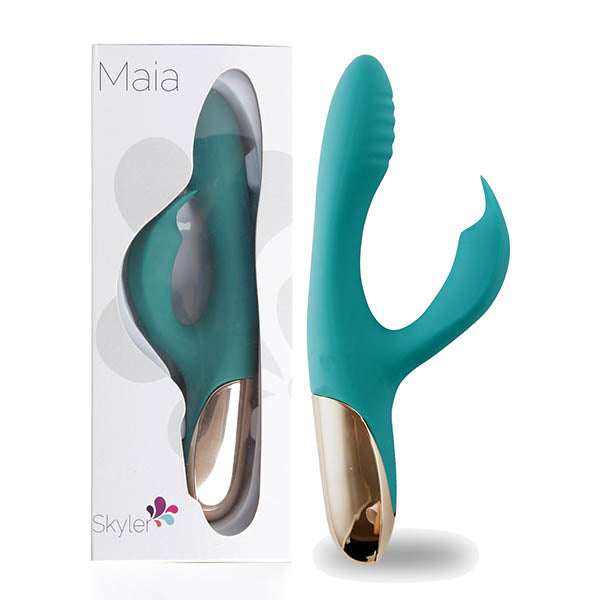 Maia Skyler - Eco-Friendly Green USB Rechargeable Bendable Rabbit Vibrator (21.6 cm)