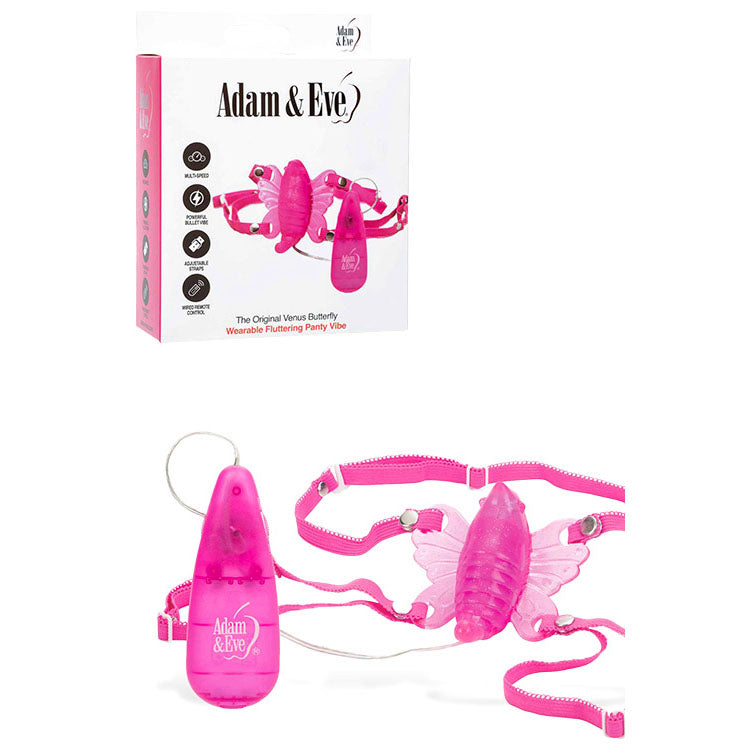 Adam & Eve Original Venus Butterfly Vibrator – Body-Safe Silicone, Waterproof, Multi-Speed, USB Rechargeable