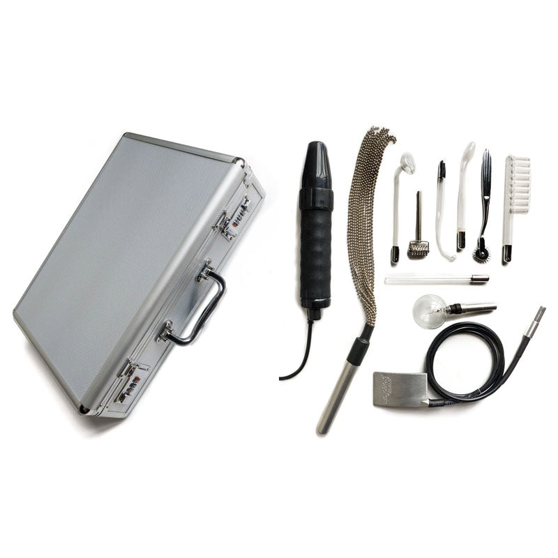 KinkLab Agent Noir Neon Wand Kit - 11-Piece E-Stim Set for Enhanced Sensations