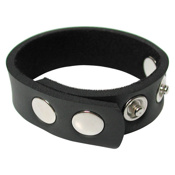 KinkLab Adjustable Neoprene Cock Ring - Versatile 5-Snap Design in Black (Comfortable and Body-Safe)