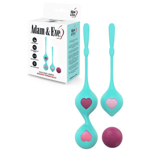 Adam & Eve Eve's Kegel Hearts teal weighted kegel set