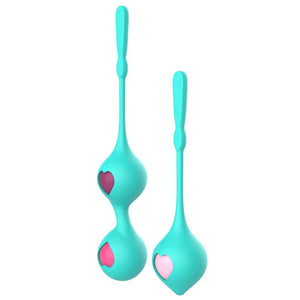 Adam & Eve Eve's Kegel Hearts teal weighted kegel set – image 2
