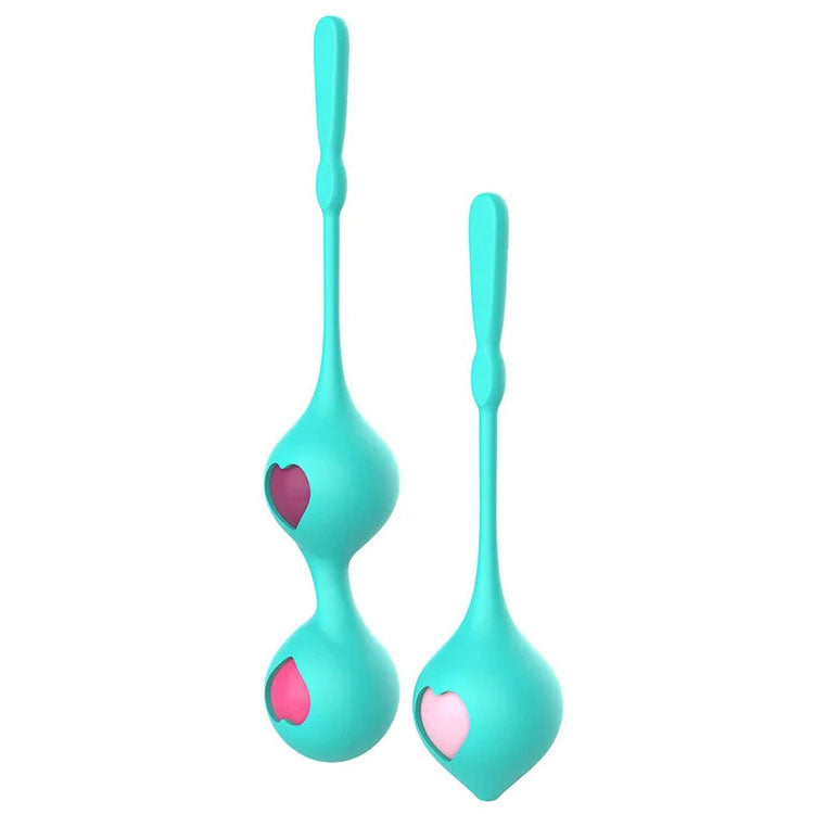 Adam & Eve Eve's Kegel Hearts teal weighted kegel set – image 2