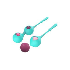 Adam & Eve Eve's Kegel Hearts teal weighted kegel set – image 4