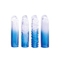 Adam & Eve Sleeves – Body-Safe Silicone – Blue Clear – Set of 4