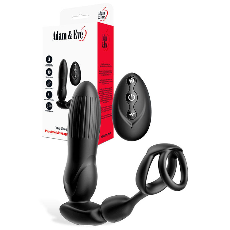 Adam & Eve Anal Toy – Thrusting, USB Rechargeable – Black – 14 cm