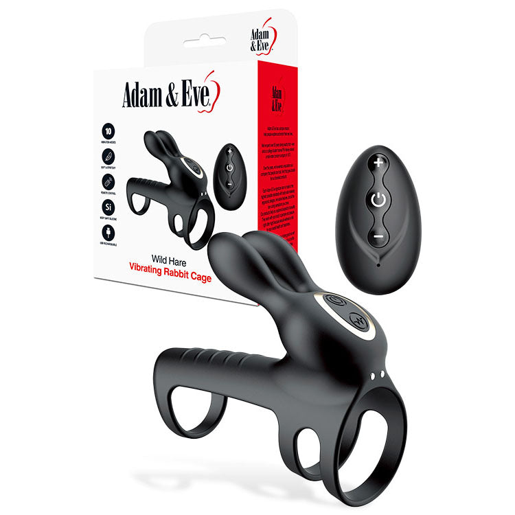 Adam & Eve Cock Ring – Rechargeable, Wireless Remote – Black