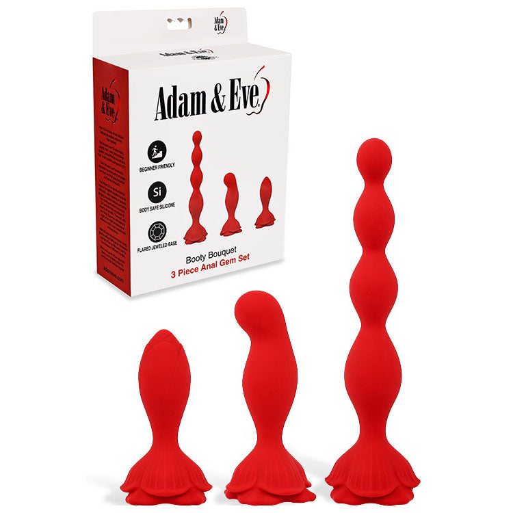 Booty Bouquet Red Anal Training Kit - 3 Size Anal Toys for Beginners