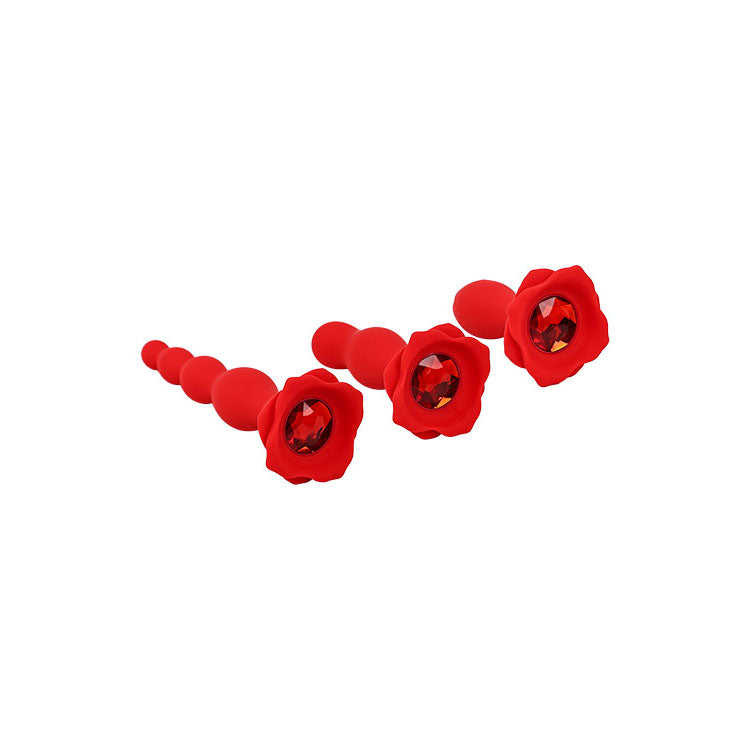 Adam & Eve Booty Bouquet 3-Piece Rose Jewel Anal Plug Set – image 7