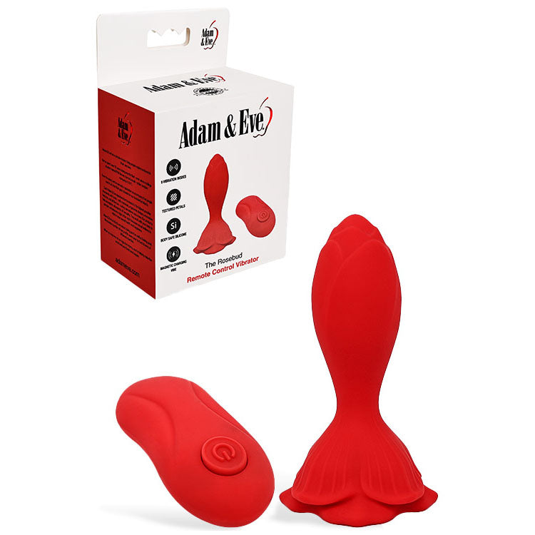 Adam & Eve The Rosebud Vibrating Butt Plug - USB Rechargeable Anal Toy