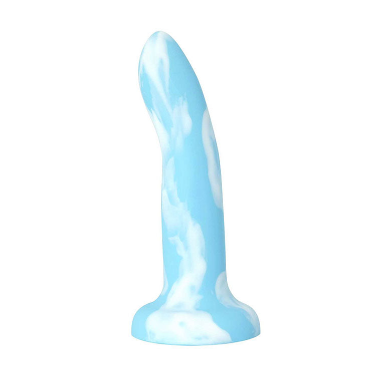 Adam & Eve Dongs – Body-Safe Silicone – Blue/White – 16.5 cm