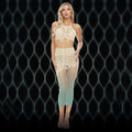 LAPDANCE Green Goddess 2-Piece Loungewear Set - Cream & Green - Unisex Comfort & Style