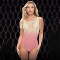 LAPDANCE Cream/Rose Rosy Sunset Bodysuit – One Size, Body-Safe & Comfortable Fashion for All