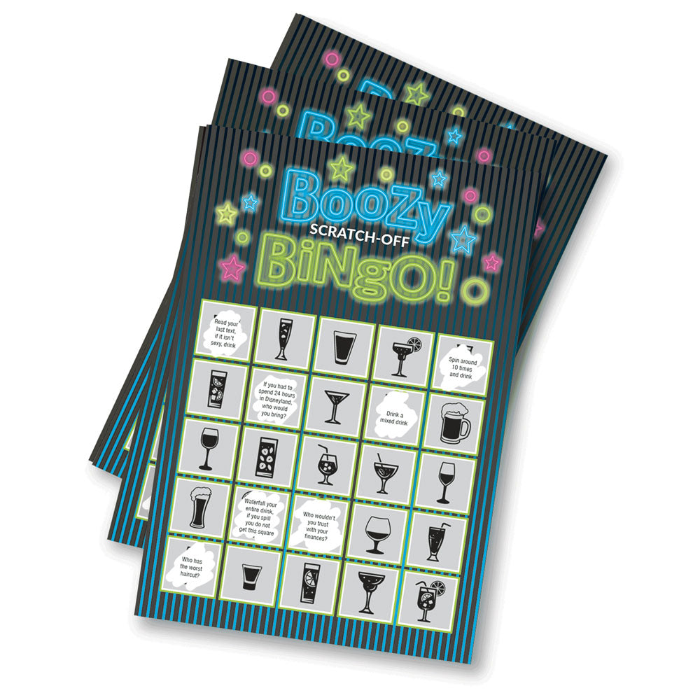 Boozy Bingo - Fun Drinking Scratcher Card for Game Night Entertainment
