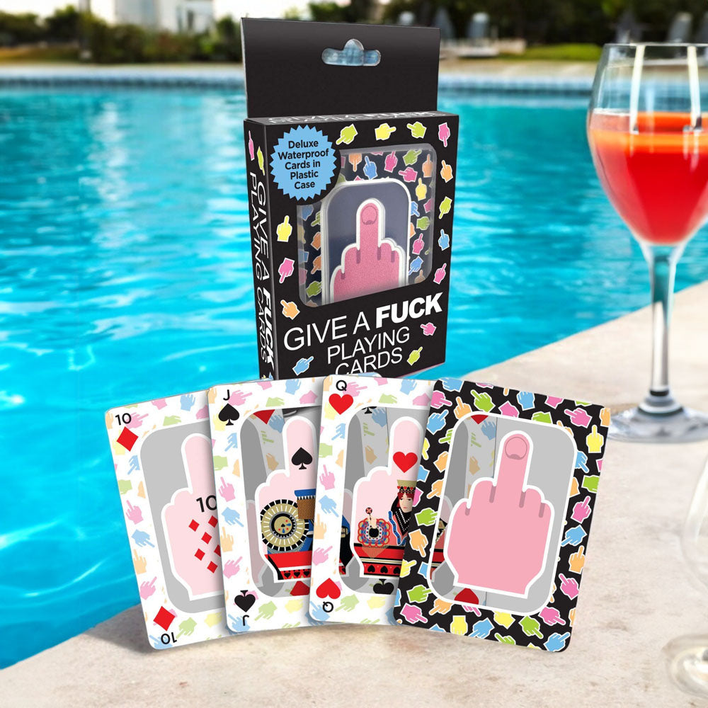 Waterproof Novelty Playing Cards – Give A F*ck Edition (Durable, Fun for All)