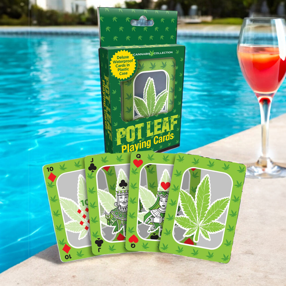 Waterproof Novelty Playing Cards – Fun Pot Leaf Design for All Occasions