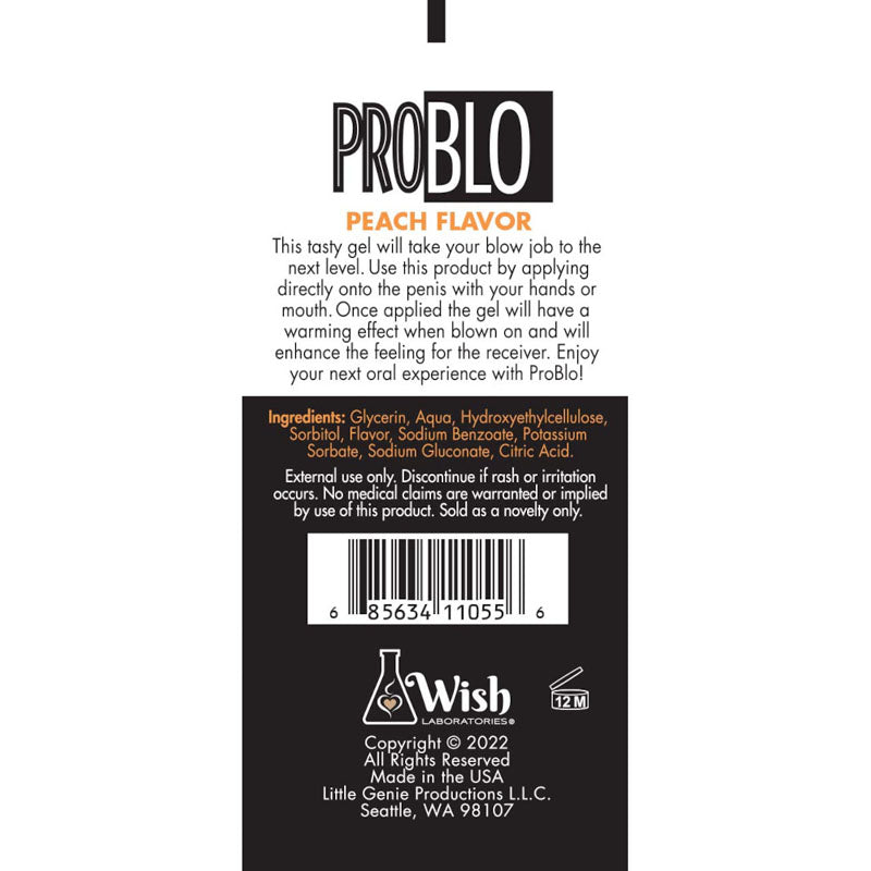 ProBlo Peach Flavored Oral Pleasure Gel - 29 ml Tube for Enhanced Intimacy