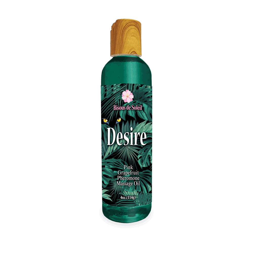 Desire Pheromone Massage Oil - Invigorating Pink Grapefruit Scent - 118 ml (Body-Safe, Aromatherapy Wellness)