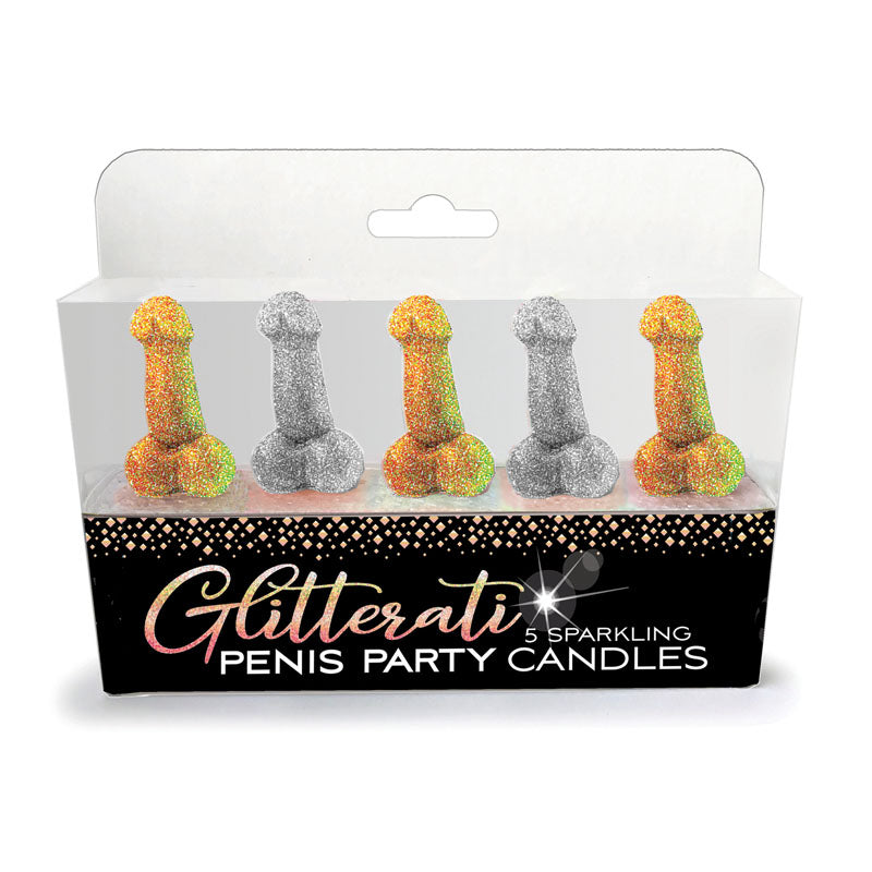 Glitterati - Fun Penis Party Candles - Novelty Celebration Candles - 5 Pack (Gender-Neutral, Eco-Friendly)
