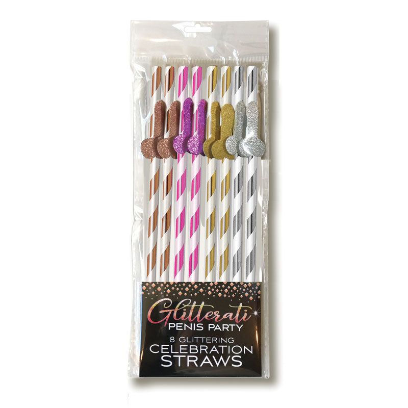 Glitterati - Eco-Friendly Coloured Party Straws - 8 Pack (Reusable, Durable, Fun for All Occasions)