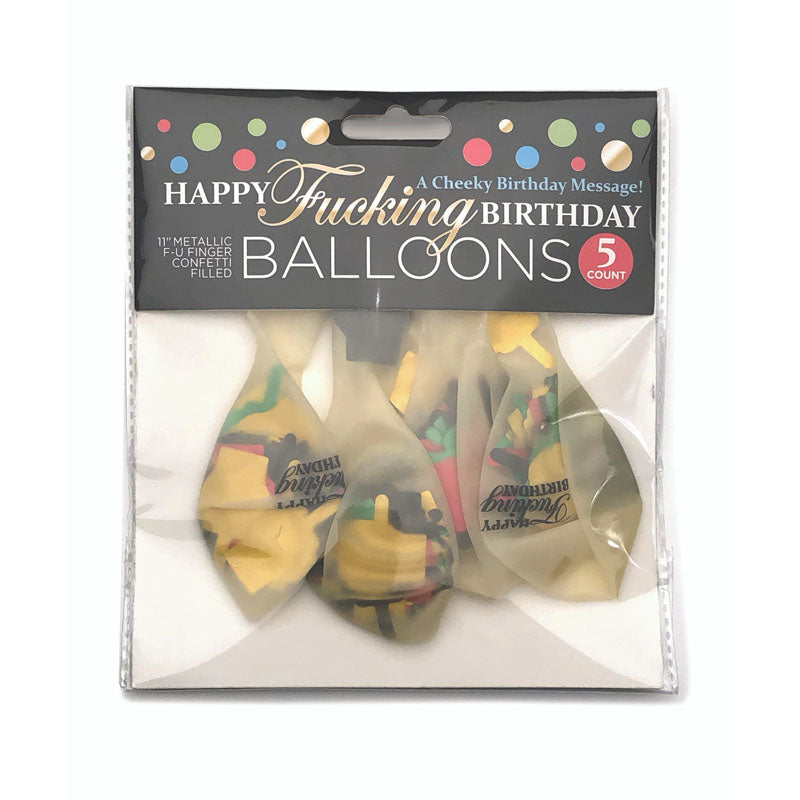 Happy Birthday Confetti Balloons - Set of 5 Eco-Friendly Party Balloons for Celebrations