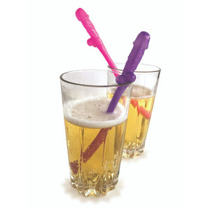 Super Fun penis party straws pink & purple – image 2