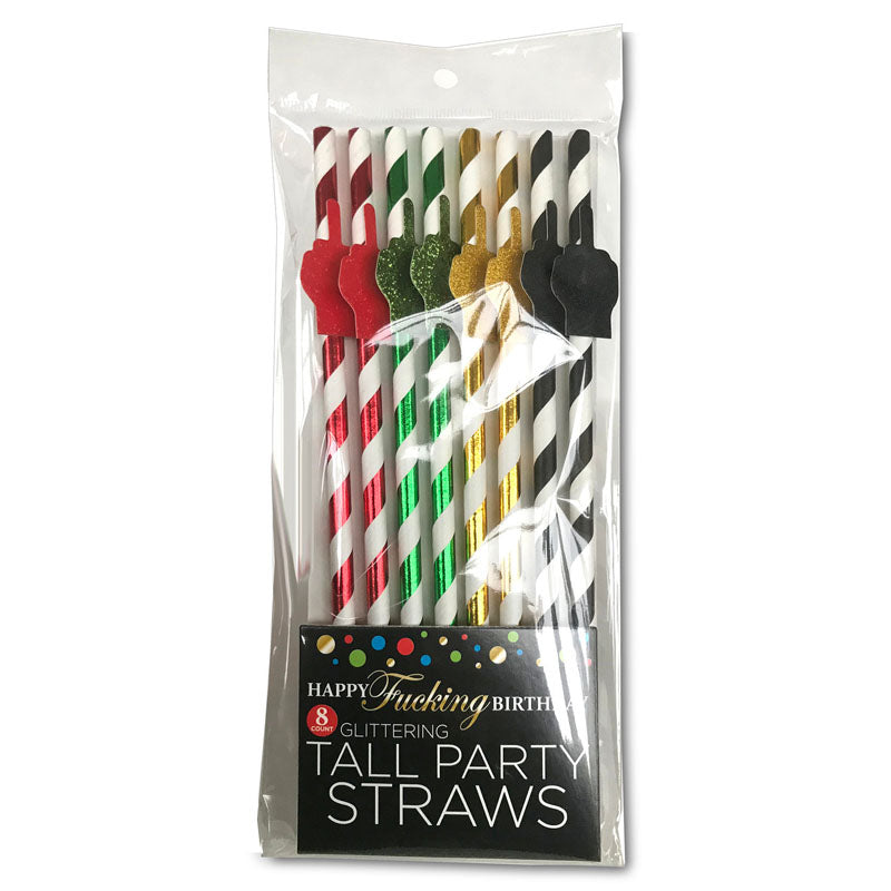 Happy Birthday Tall Party Straws – Eco-Friendly 8-Pack for Celebrations
