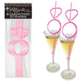 Glitterati - Hens Party Novelty Diamond Ring Straws Set of 8 - Fun & Unique Celebration Accessories