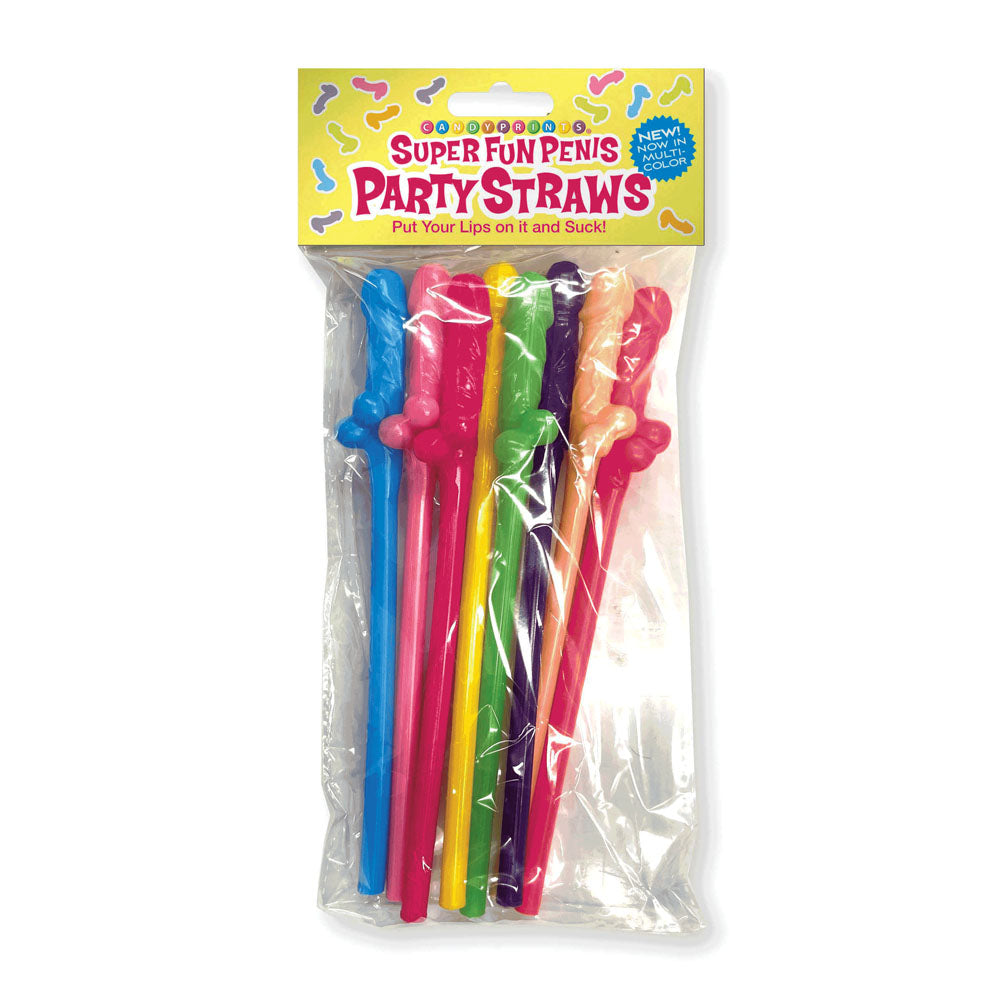 Super Fun Novelties – Coloured Party Straws – Multi-Coloured – 8 Pack