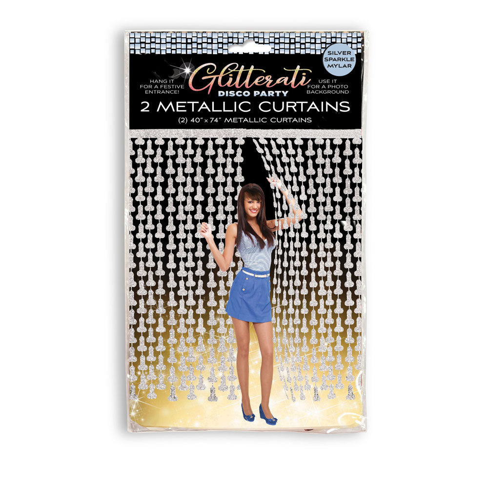 Glitterati - Metallic Disco Curtains for Party Doorways - Set of 2 (Eye-Catching Decoration)