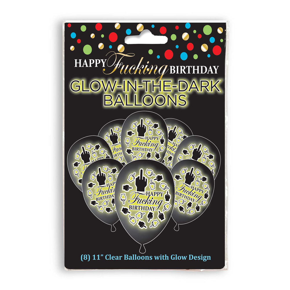 Glow in the Dark Birthday Balloons – 8 Pack of Fun Novelty Balloons for Celebrations