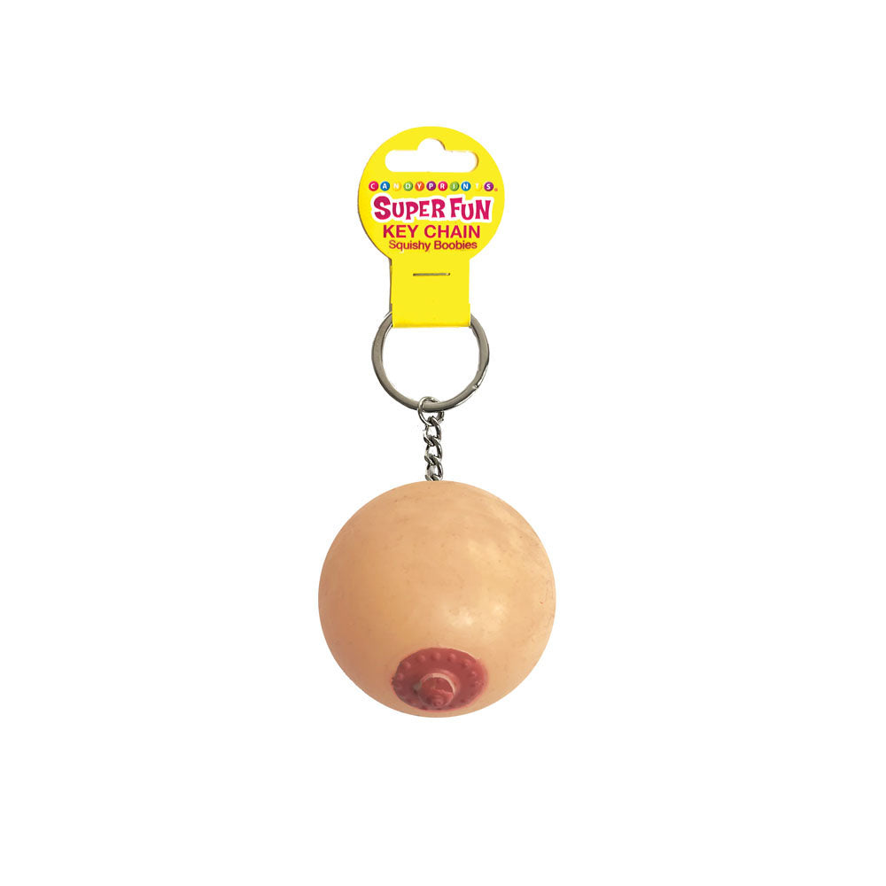Super Fun Squishy Boob Keychain – Novelty Stress Relief Accessory (Gender-Neutral, Soft and Flexible)