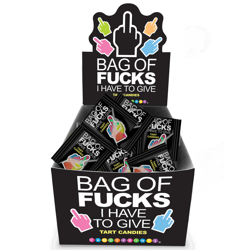Bag of Fruit-Flavored Lollies - "F*cks I Have to Give" Counter Display - 100 Mini Packs of Fun Treats