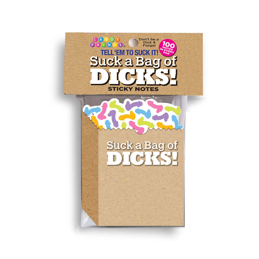 Suck A Bag Of Dicks! Novelty Sticky Notes – 100 Pack (Humorous Office Supplies)