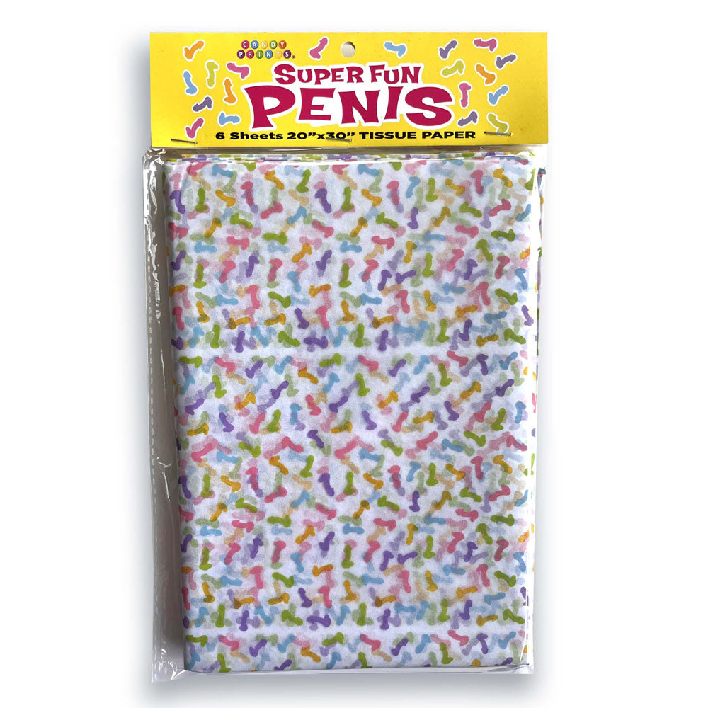 Super Fun Penis Tissue Paper Sheets – Novelty Decorative Paper for Parties and Events – 6 Pack