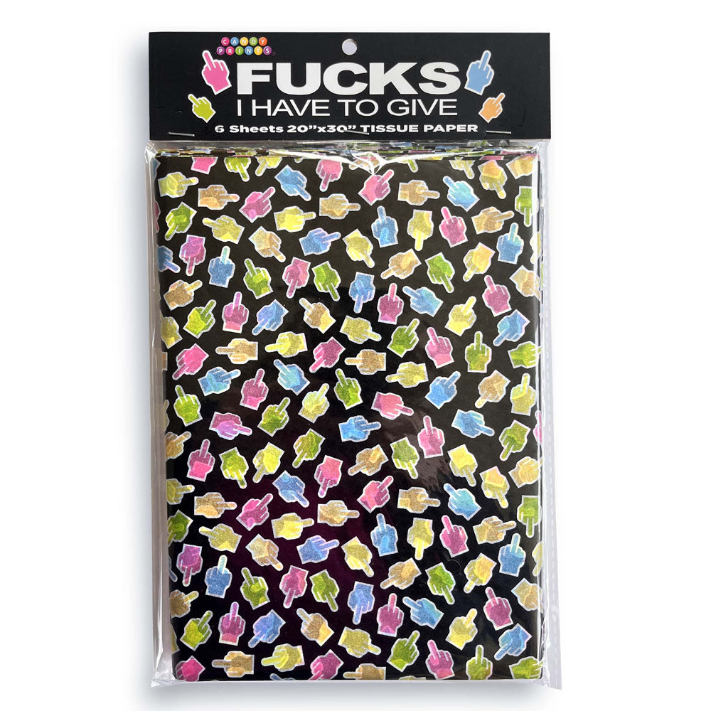 Fucks I Have To Give Novelty Tissue Paper Sheets - 6 Pack for Fun Celebrations & Events