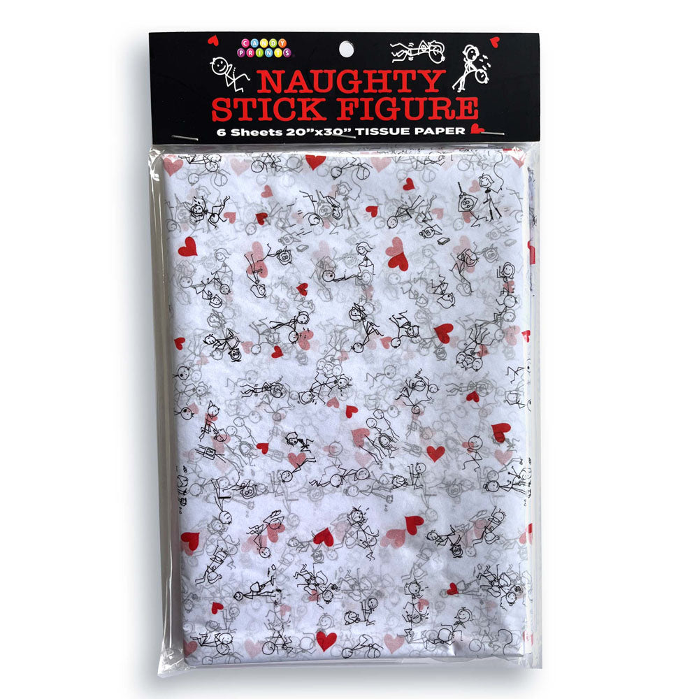 Naughty Stick Figure Tissue Paper Sheets - Fun Novelty Decoration - 6 Pack for Parties and Events