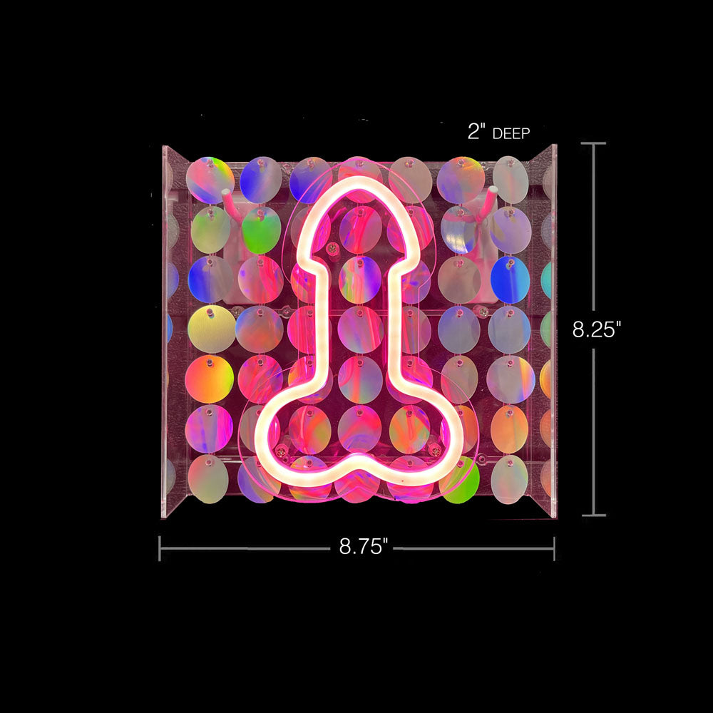 Glitterati Neon Pink Penis Sign - Fun Neon Wall Light for Home Decor