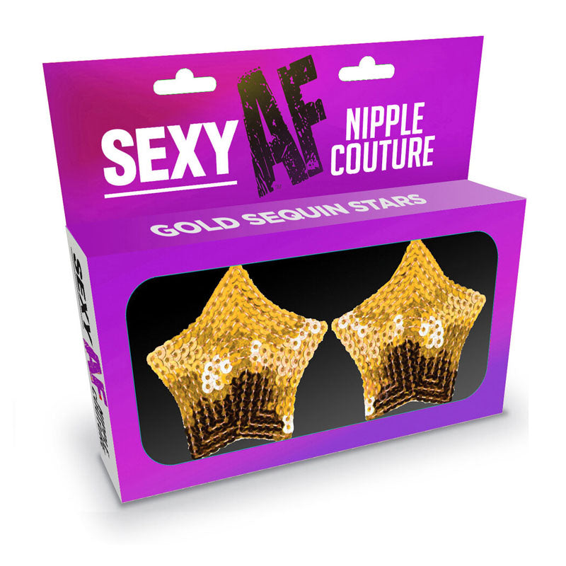 Sexy AF Lingerie & Body Wear – Reusable Nipple Pasties – Gold Sequin