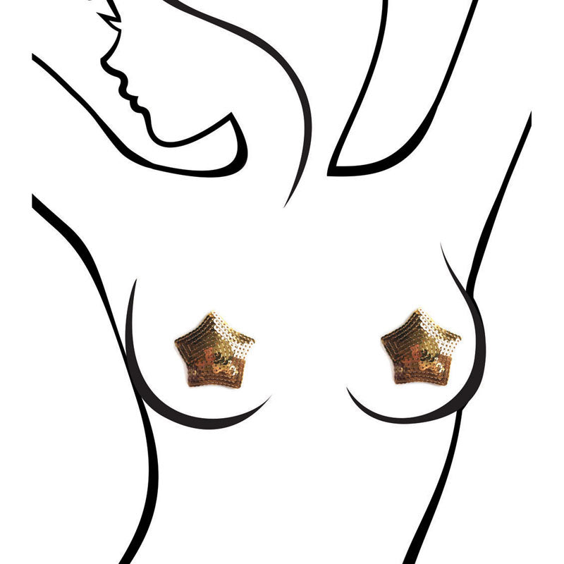 Sexy AF Lingerie & Body Wear – Reusable Nipple Pasties – Gold Sequin