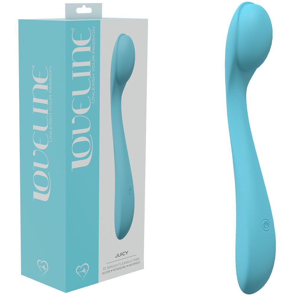 LOVELINE Juicy - Blue - 21.5 cm Body-Safe Silicone USB Rechargeable Vibrator