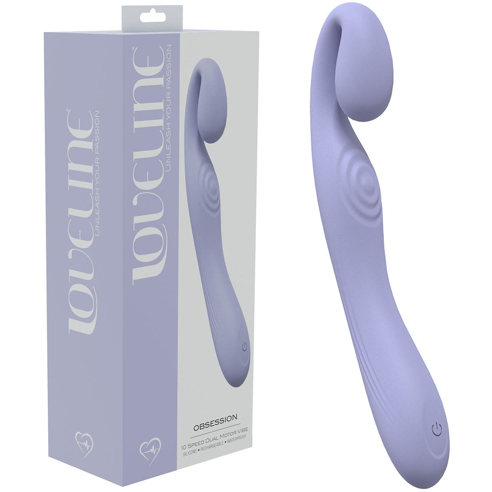 LOVELINE Obsession - Lavender 18.4 cm Body-Safe Silicone USB Rechargeable Vibrator for Wellness and Pleasure