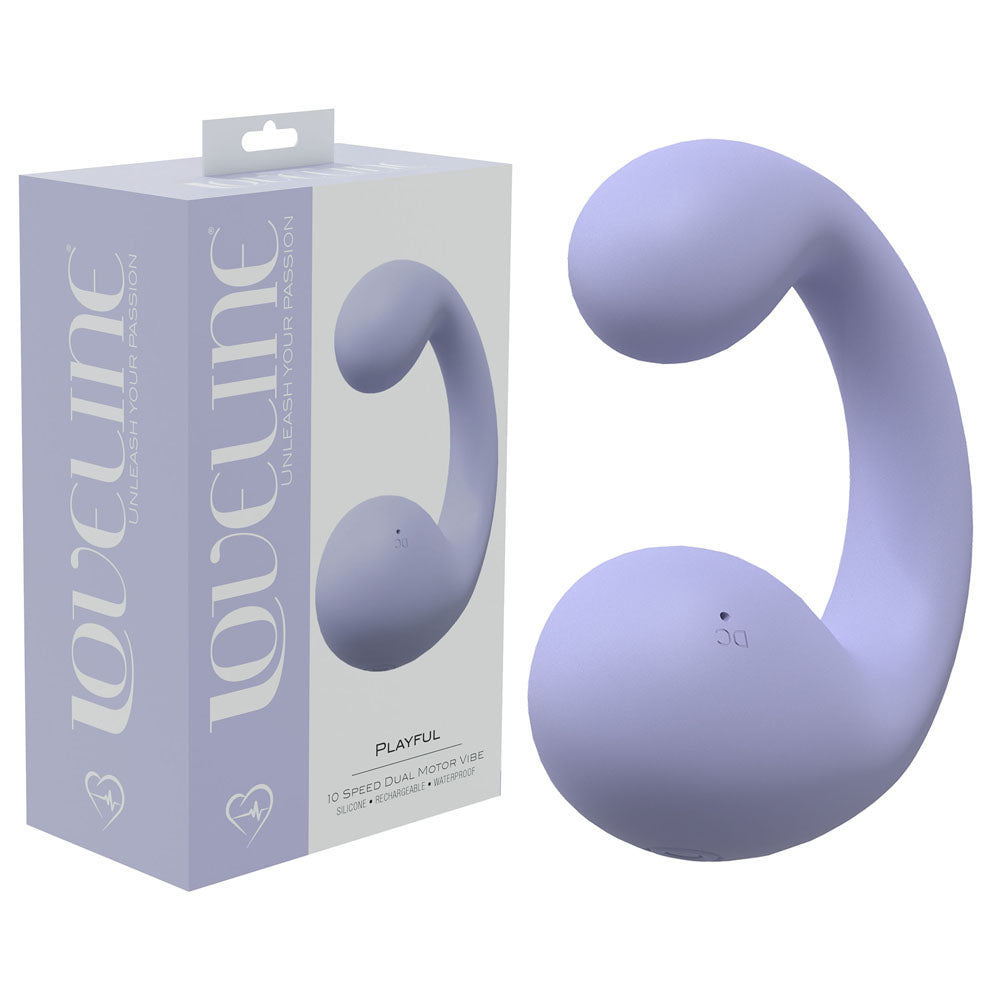 LOVELINE Playful Lavender Dual Vibrator – 8.5 cm Body-Safe Silicone (Rechargeable, Gender-Neutral)