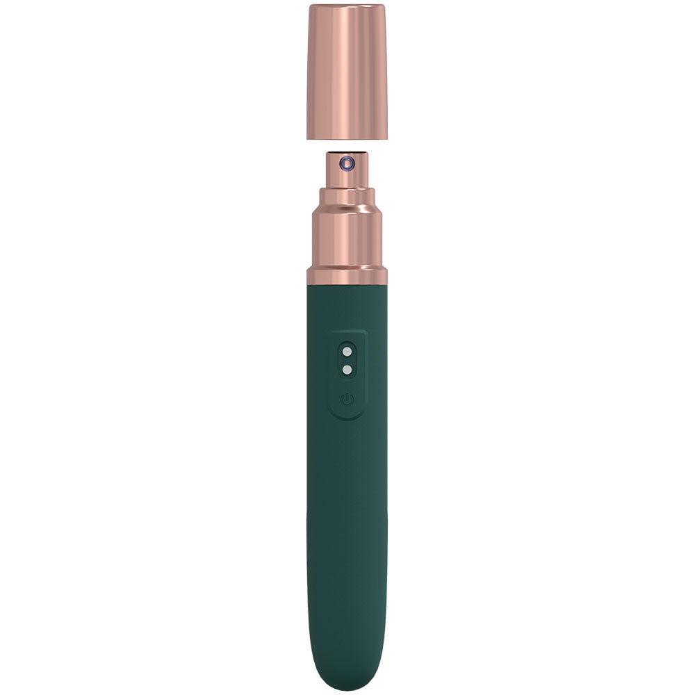 LOVELINE The Traveler - Green 17.6 cm USB Rechargeable Vibrator with Built-in Lube Applicator for Body-Safe Pleasure
