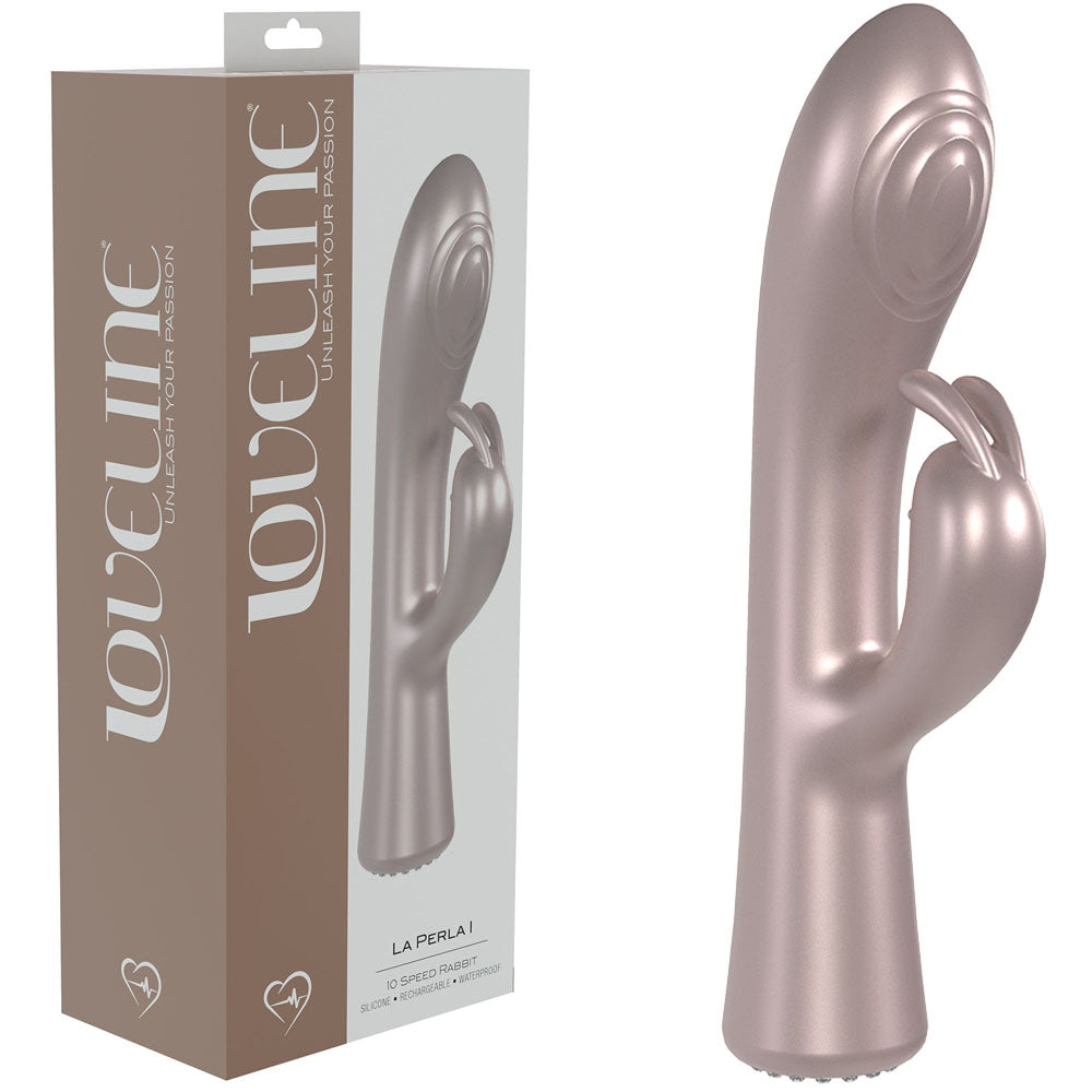LOVELINE La Perla I - Pearlescent Pink Rabbit Vibrator – 19.2 cm, USB Rechargeable, Body-Safe Silicone